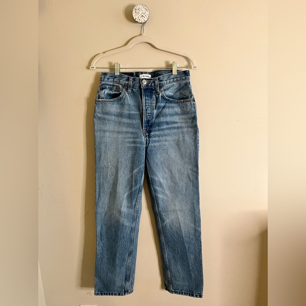 RE/DONE 70s Stove Pipe Jeans - Aged Denim Like New
